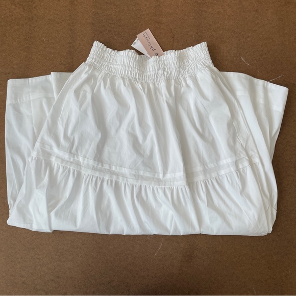 NWT Philosophy Republic (Quince) Cotton Poplin Tiered Maxi Skirt in White - Picture 8 of 16